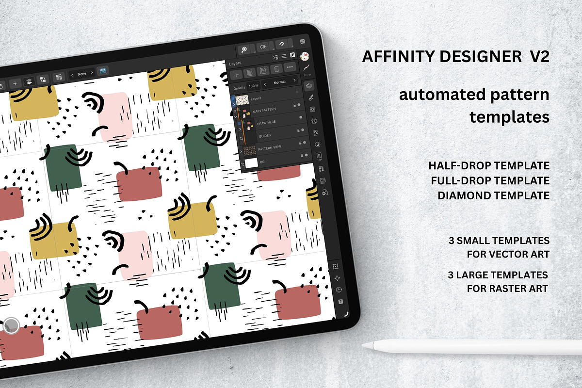 Affinity Designer Pattern Templates, a Pattern Graphic by Roze Prints (Photo 1 of 5)