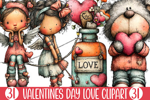 Valentines Day Love Clipart, an Illustration by Designking