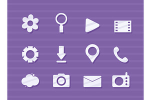 twelve applications signs icons, an Object Illustration by studiogstock