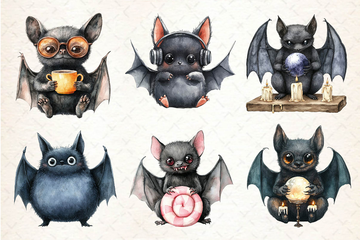 Quirky Halloween Black Bat Clipart, an Illustration by Dream Creation (Photo 4 of 5)