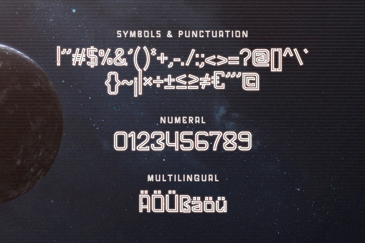 Cosmogen - Space Futuristic Font, a Font by Typefactoryco (Photo 3 of 8)