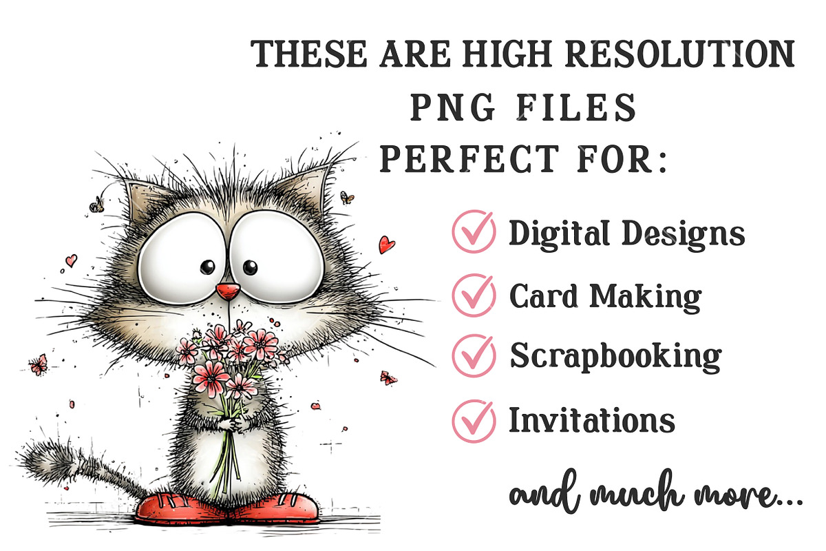 Whimsical Spring Cat Clipart, an Illustration by OK Design (Photo 4 of 6)
