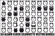 Alarm Clock Silhouette Vector Bundle, an Illustration by Creativeshirt (Thumbnail 1 of 51)