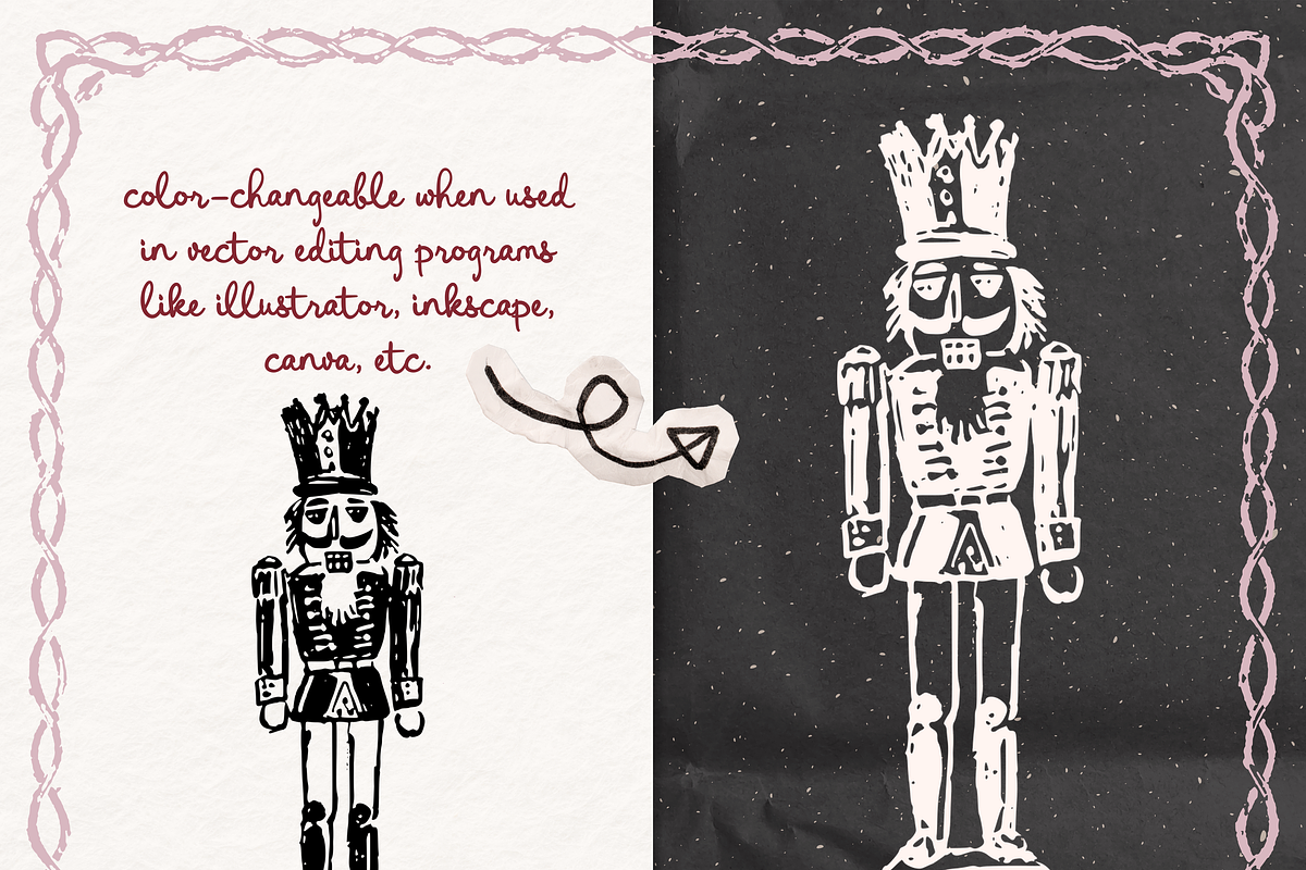 Nutcracker Ballet Vector Ink Clipart, a Seasonal Illustration by The October Creative (Photo 2 of 11)