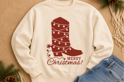Christmas Cowboy Boot SVG Printable, an Object Graphic by TanchaArt (Thumbnail 4 of 7)