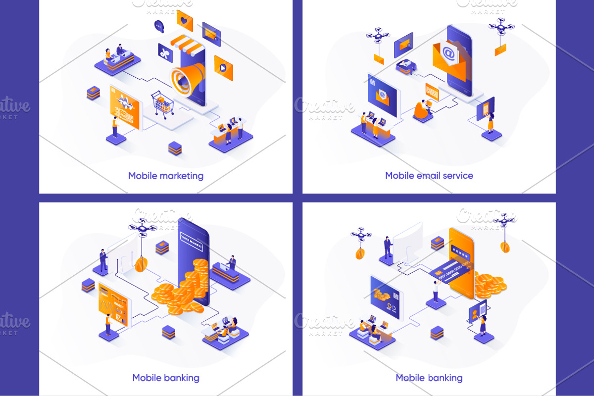 Isometric Concept Illustration Kit, a Templates & Theme by alexdndz (Photo 16 of 26)