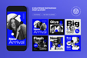Blue Winter Fashion Instagram Pack, a Social Media Template by graphicook (Thumbnail 1 of 3)