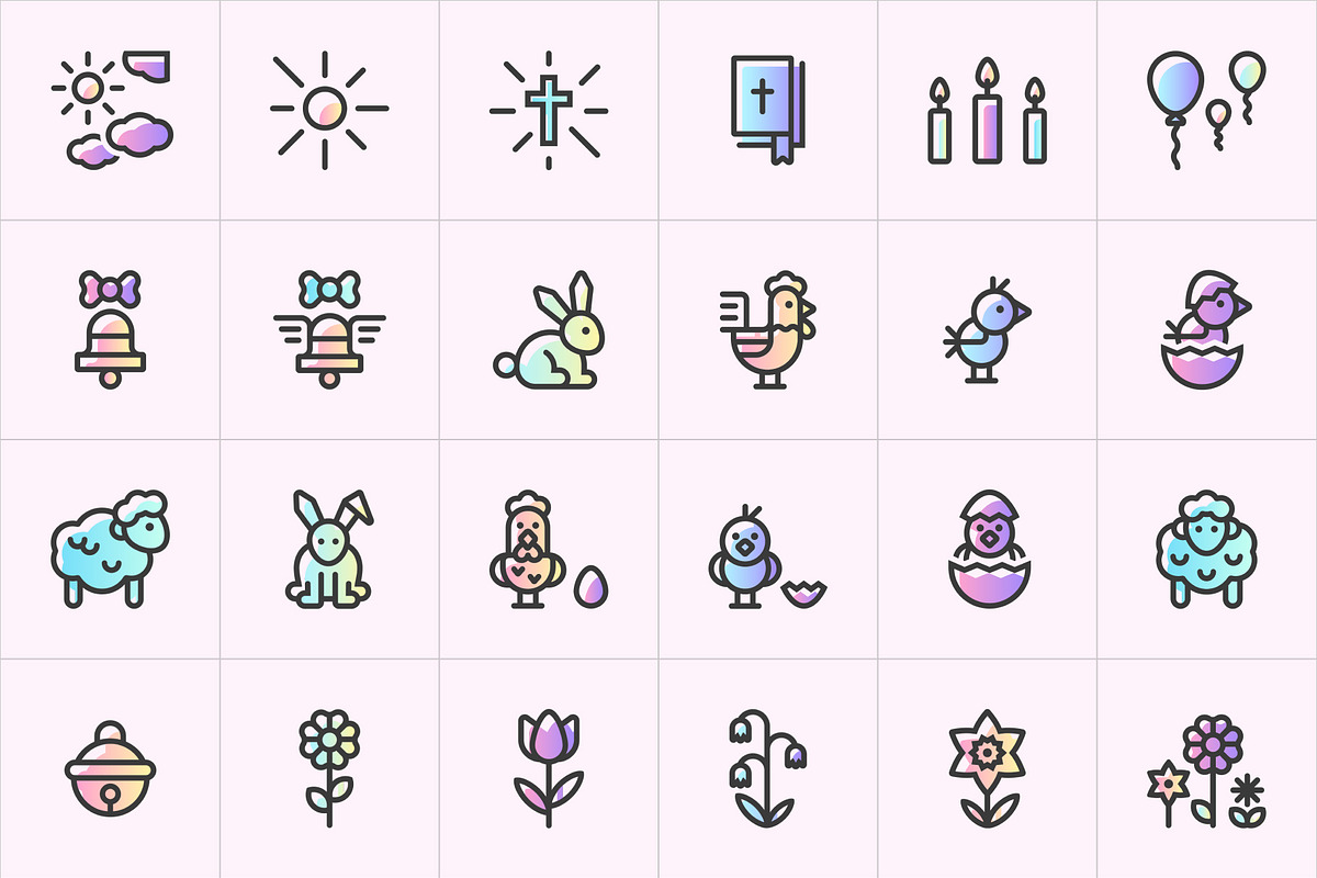 Easter icon set, an Icon by OPALE (Photo 3 of 12)