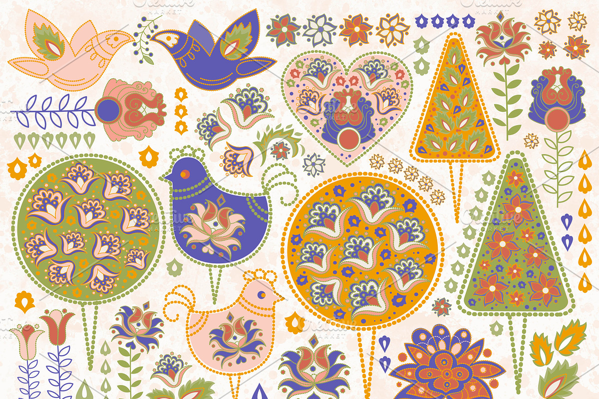 FOLK DECOR Seamless Pattern Set, a Pattern Graphic by FARAWAYKINGDOM (Photo 6 of 10)