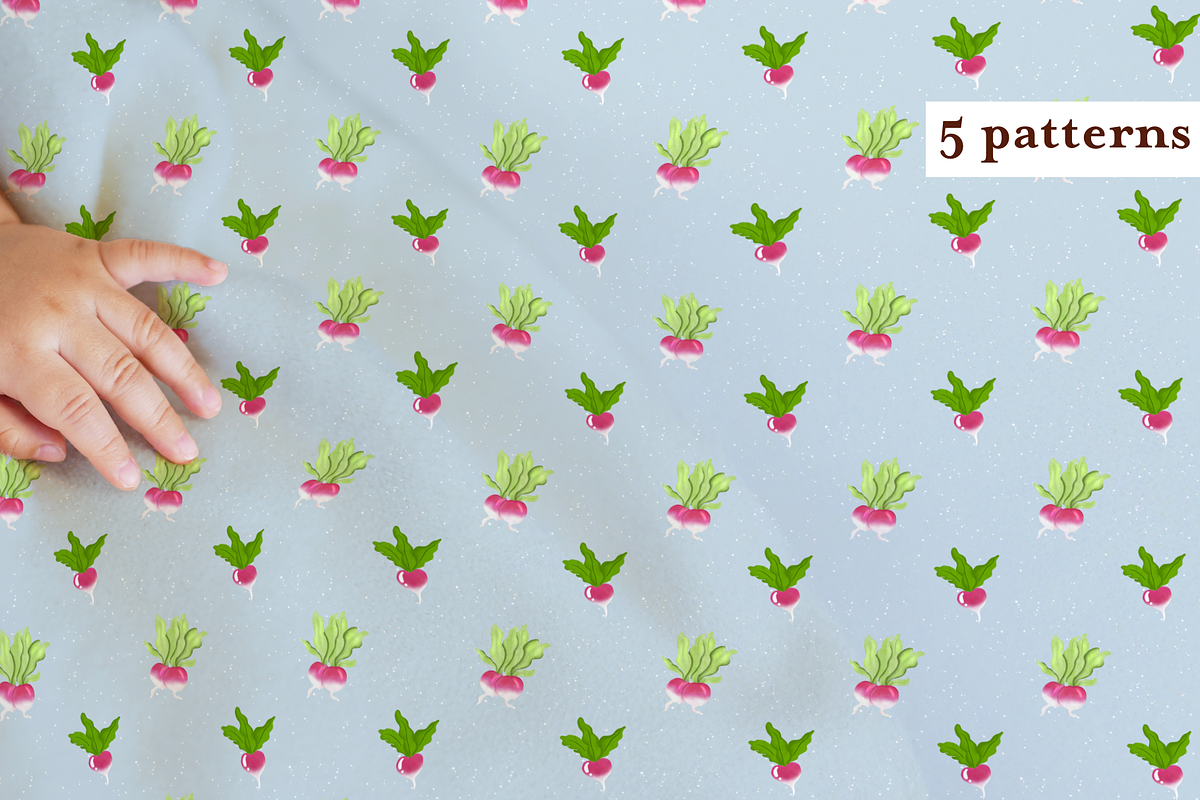Radish Seamless Pattern Collection, a Pattern Graphic by Little Creative Scribbles (Photo 9 of 10)