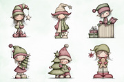 Whimsical Christmas Elf Clipart, an Illustration by Creative Art (Thumbnail 7 of 11)