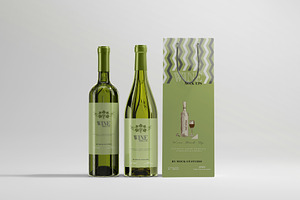 White Wine with Bag Mockups, a Product Mockup by pmvch