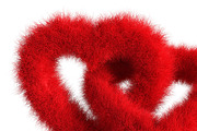 Joined red plush hearts, a Background Graphic by AK Design (Thumbnail 2 of 3)