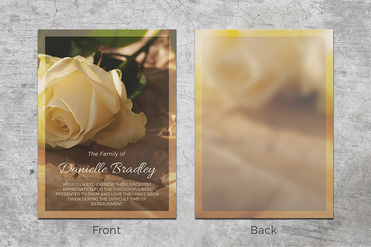 Funeral Thank You Card Vintage Roses, a Card Template by Final Tribute (Photo 2 of 2)