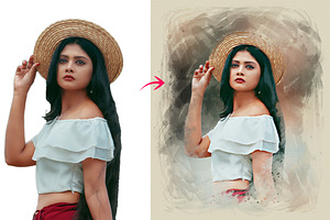 Portrait Photo Painting Template