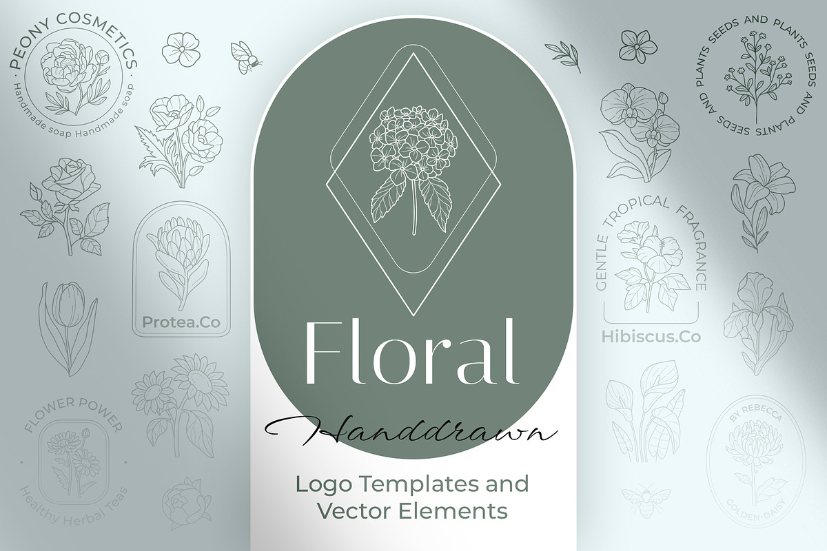 Floral logo elements and templates, a Graphic by Vasylyka (Photo 1 of 12)