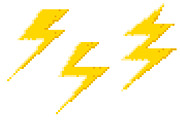 Yellow pixel lightning bolt set, a Decorative Illustration by Tati_Kli (Thumbnail 2 of 3)