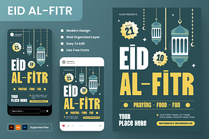 Eid Al Fitr Flyer Set, a Flyer Template by Annora Studio
