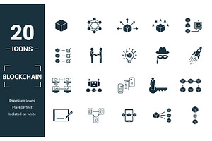 Blockchain Filled Icon Set