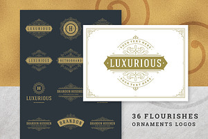 36 Luxury Ornament Logos, a Branding & Logo Template by Vasya Kobelev