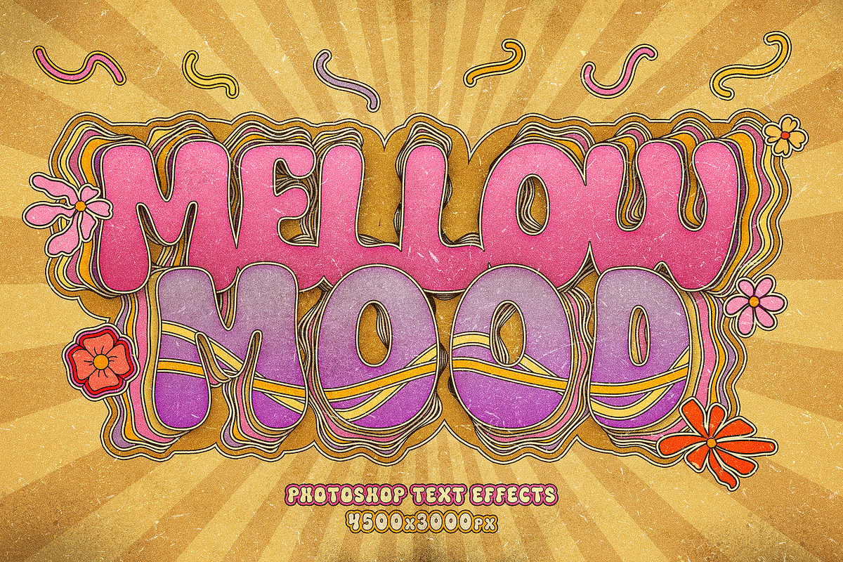 Retro Groovy Text Effects, a Layer Style Add-On by Andrew Skoch Design (Photo 6 of 9)