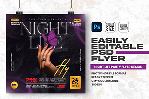 Night life party flyer Design, a Flyer Template by Shajib Shikder