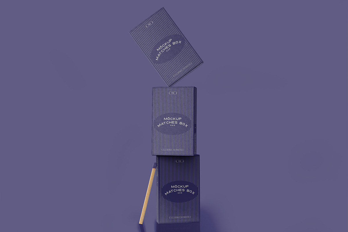 3d Stacked Matchboxes Mockup, a Print Template by The Rose Project (Photo 2 of 3)