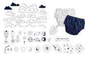 Celestial - Stars and Moons Cliparts, an Illustration by OxanaTally (Thumbnail 2 of 11)