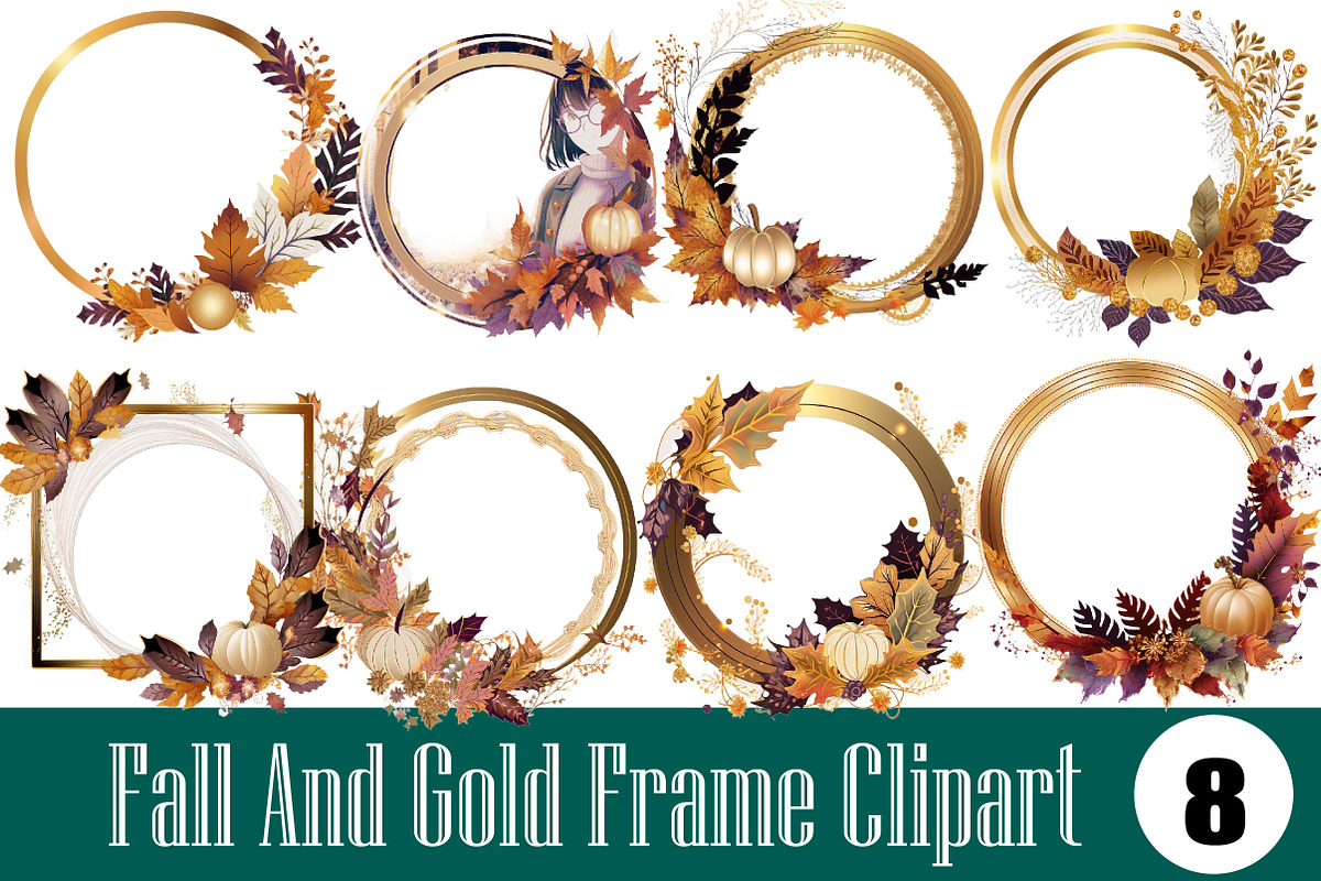 Fall And Gold Frame Sublimation, an Illustration by Wow Magic