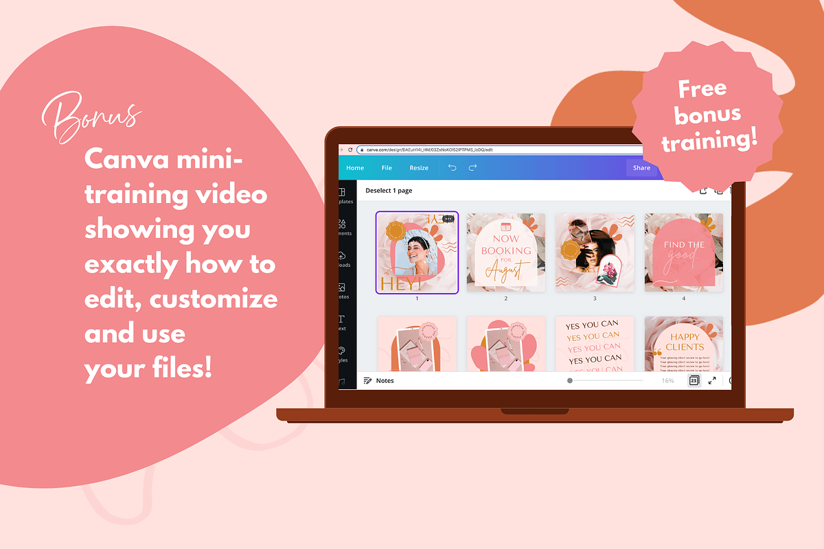 Boho Canva Instagram Post Templates, a Social Media Template by Kurly Creative (Photo 7 of 9)