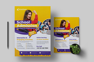 School Admission Flyer Template, a Flyer Template by MightyDesign