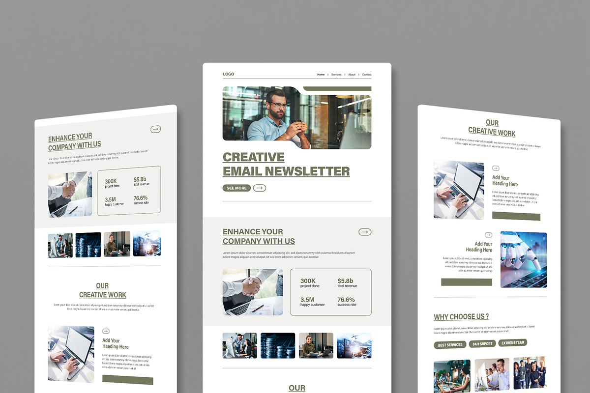 Modern Business Newsletter Design, an UI Kit Template by MightyDesign (Photo 1 of 9)