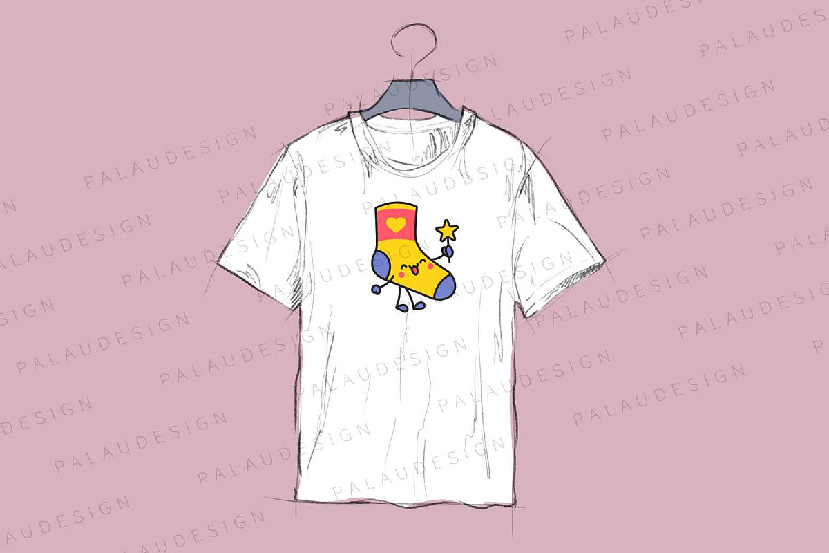 Cute Kawaii Sock, an Object Illustration by Palau (Photo 2 of 12)