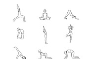 Set of Yoga Poses Vector, a Background Graphic by Svetlana Voloshina (Thumbnail 4 of 4)