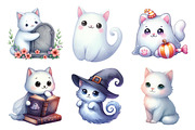Ghost Cat Halloween Clipart, an Illustration by Daily.Designs (Thumbnail 5 of 5)