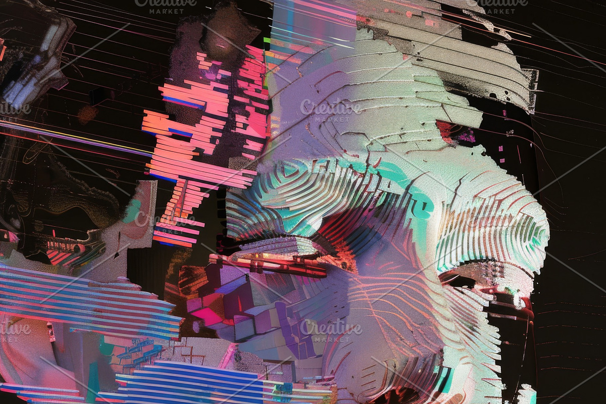 90 Glitch faces, a Person Illustration by Handmadefont (Photo 43 of 94)