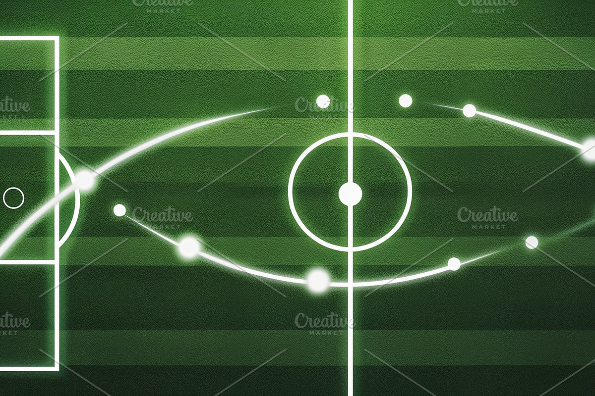 Displaying neon pitch markings, an Illustration by wavebreak