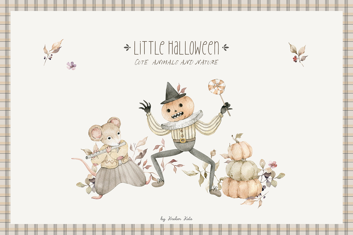 Little Halloween. Watercolor animals, a Seasonal Illustration by Kreker Kate (Photo 13 of 13)