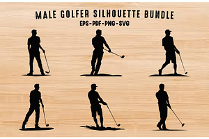 Golfer Silhouette Vector art Set, a Person Illustration by Gfx Expert Team