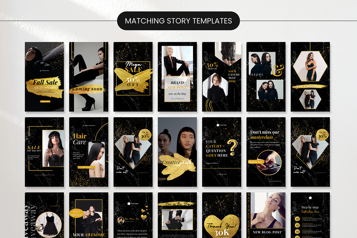 Black & Gold Social Media Bundle Kit