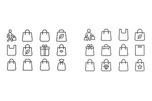 Shopping bag icons showcasing, an Object Illustration by ZinetroN