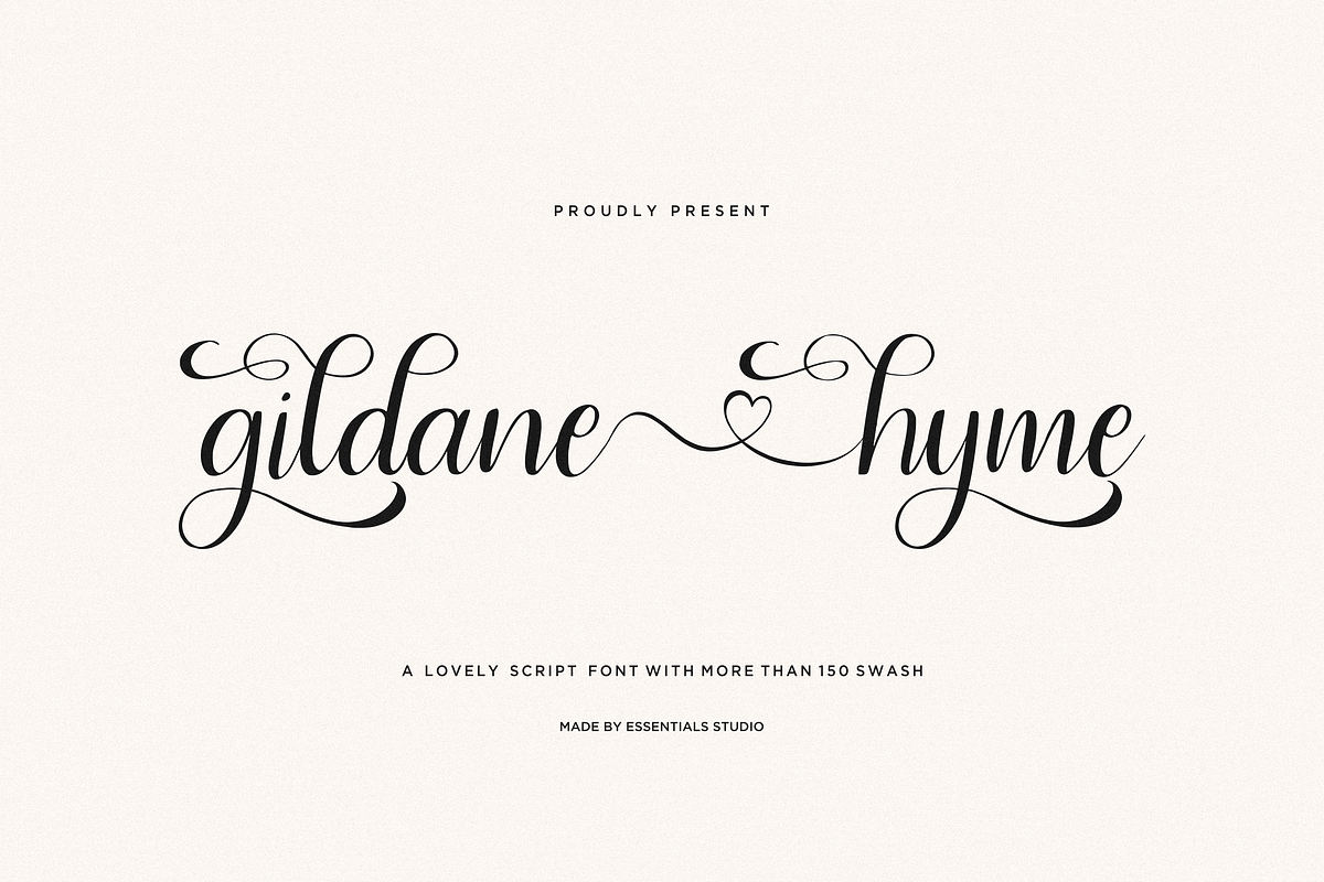 Gildane Hyme, a Script Font by Essentials Studio (Photo 1 of 8)