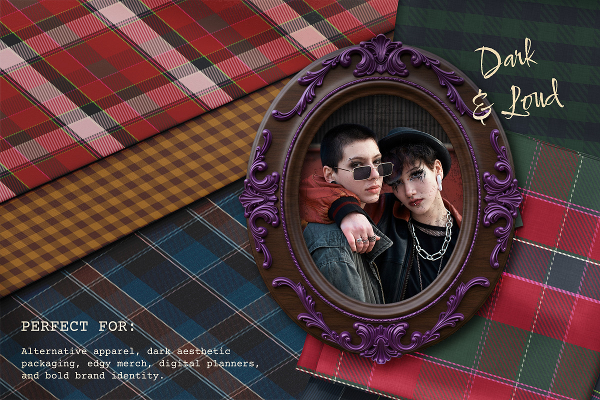 100 Gothic & Punk Tartan Patterns, a Pattern Graphic by IuliiaSavko (Photo 7 of 18)