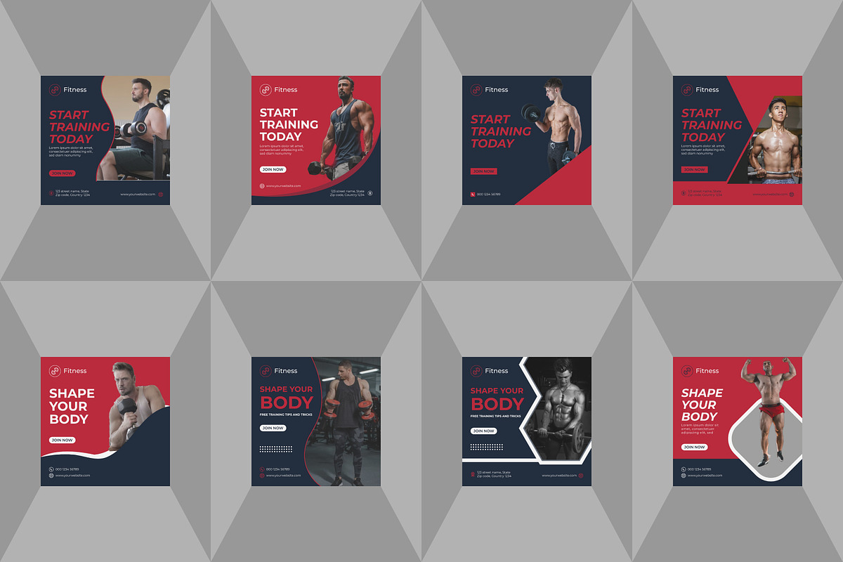 Fitness and Gym Instagram Template, a Social Media Template by Lakhan1998 (Photo 2 of 3)