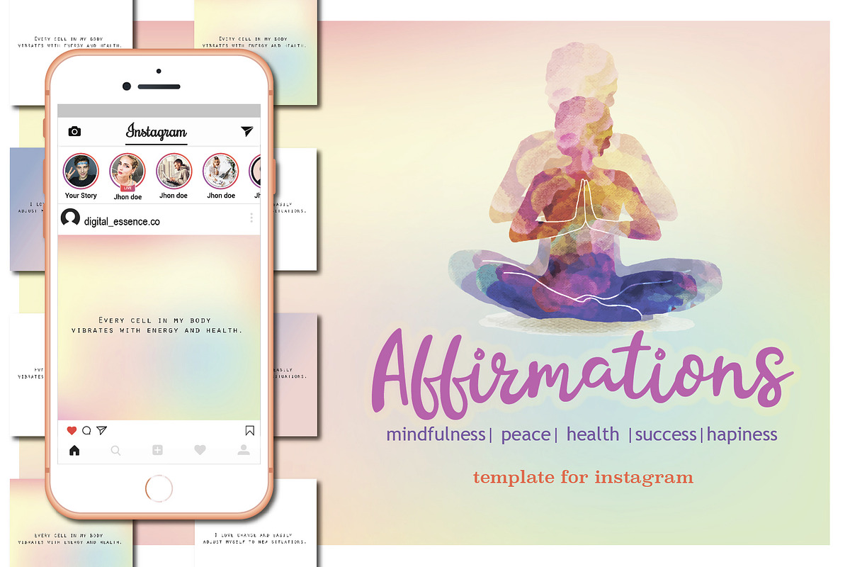 Affirmations. Quotes for instagram, a Social Media Template by digital_essence (Photo 1 of 4)