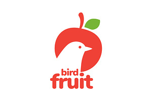 bird head with apple fruit logo, a Branding & Logo Template by devastd
