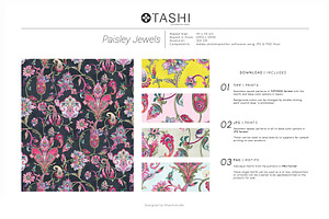 Paisley Jewels, Hand Painted Prints