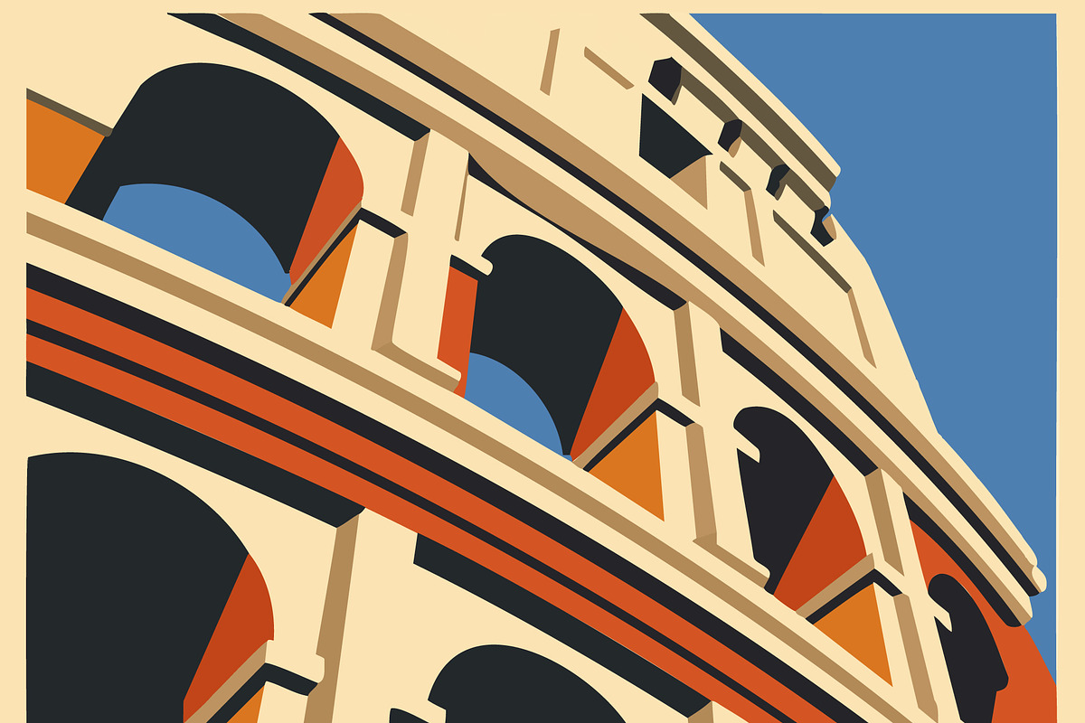 Rome Italy Travel with Colosseum, an Illustration by rarrarorro (Photo 2 of 3)