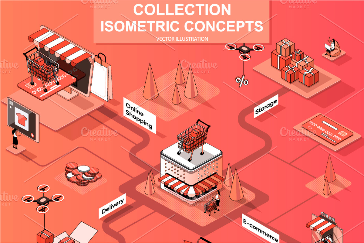 Isometric 3D Vector Illustrations, a Templates & Theme by alexdndz (Photo 1 of 32)