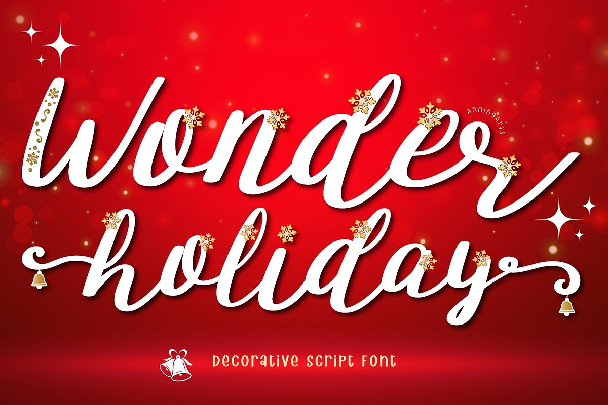 Wonder Holiday - Deco Script Font, a Script Font by AnningArts (Photo 1 of 10)